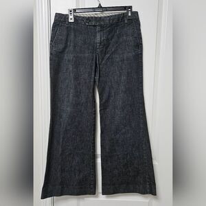 GAP Jeans Women's 6 (31x27.5) Faded Black Ankle Wide Leg Mid-Rise Stretch GUC